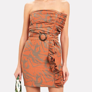 ALEXIS Nokoma Strapless Ruffle Mini Dress Sz: Small